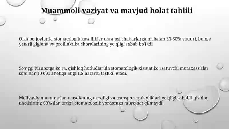 Qishloq aholisiga stomatologik yordamni tashkil etish 3