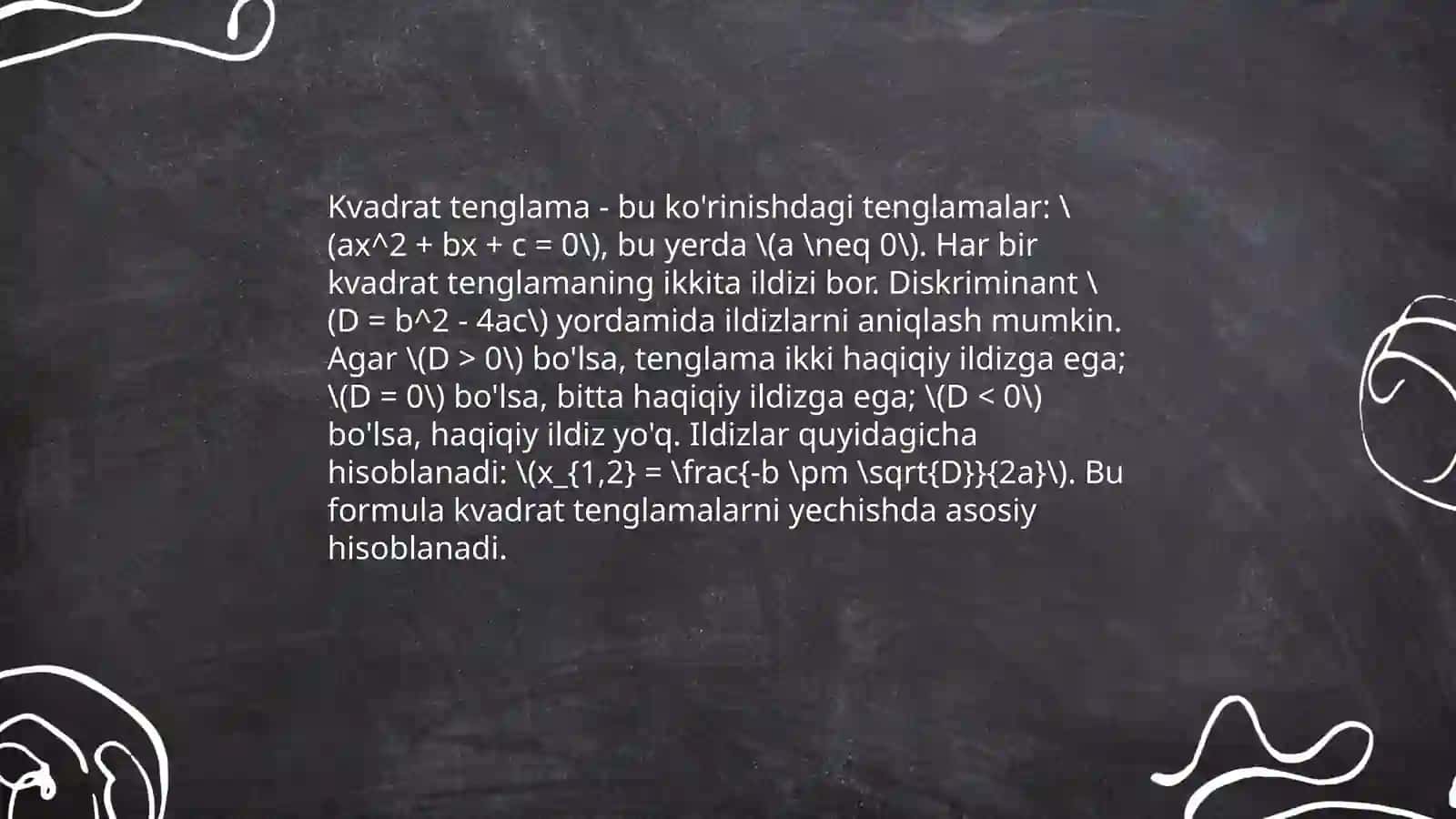 Ikkinchi darajali bo'laklar 3