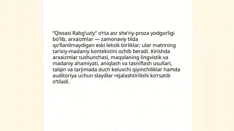 Arxaizmlar mavzusi bo'yicha taqdimot 3