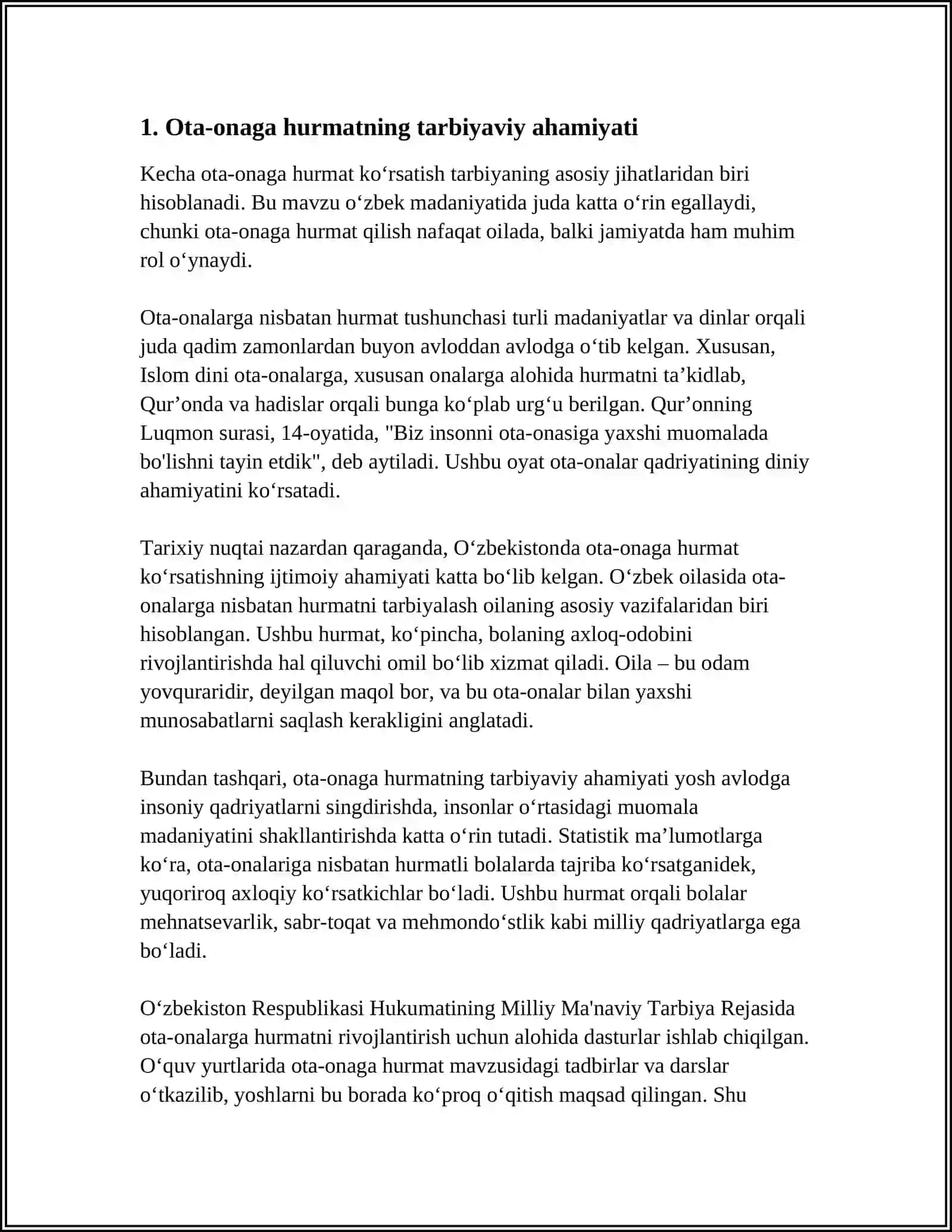IMOM BUXORIY HADISLARIDA OTA ONA HAQIDAGI HADISLARNING PEDAGOGIK AHAMYATI 3