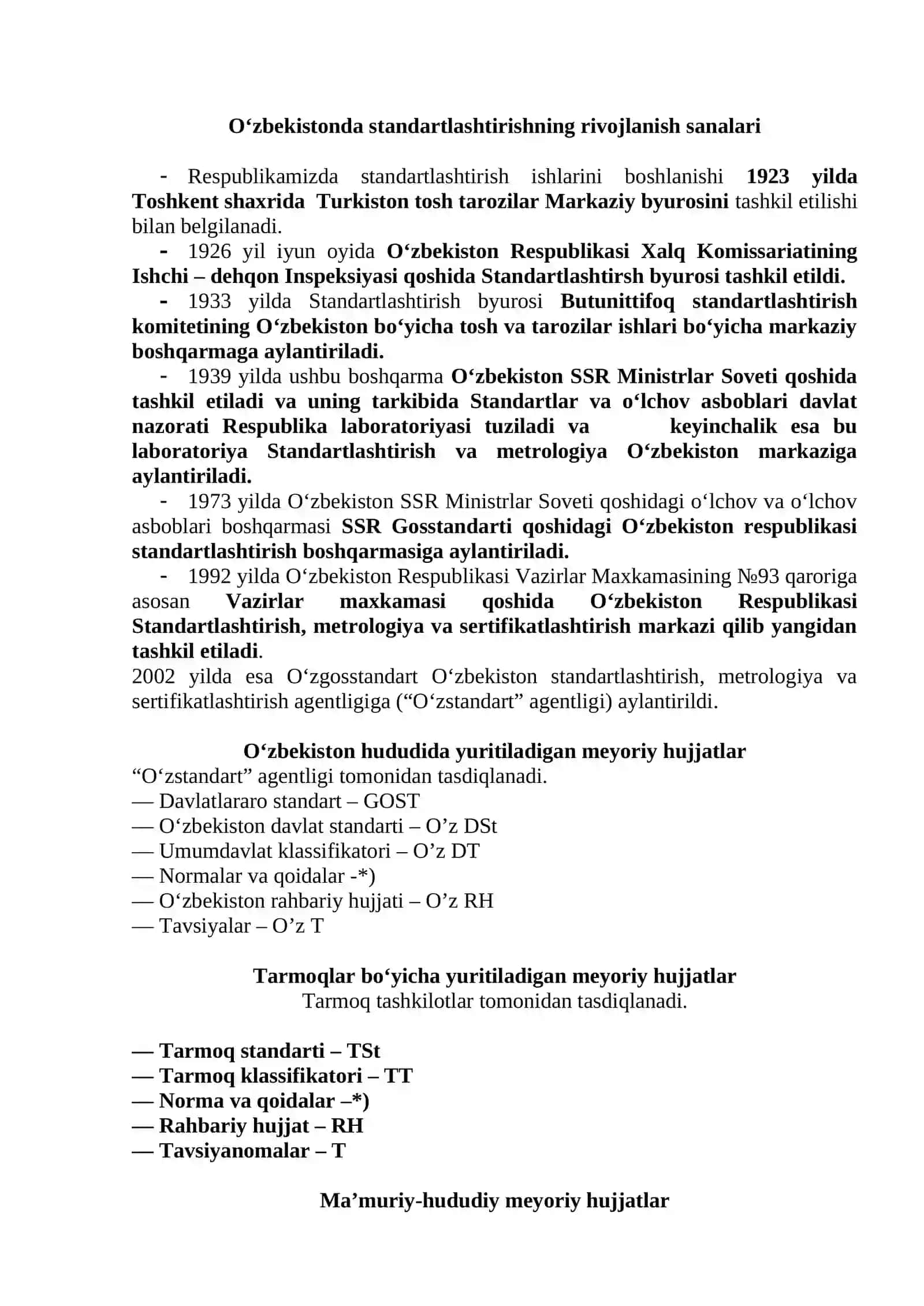 Standartlashtirishning maqsad va vazifalari 3