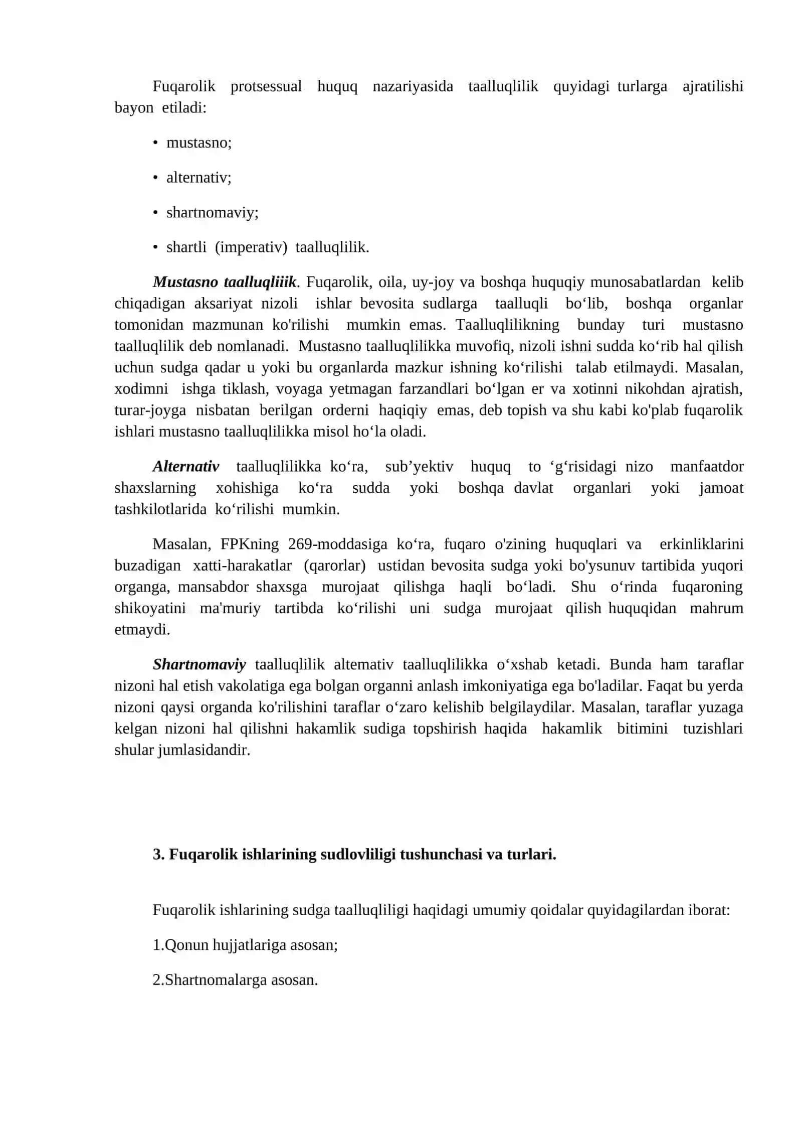 11-mavzu. Fuqarolik ishlarining taalluqliligi 3