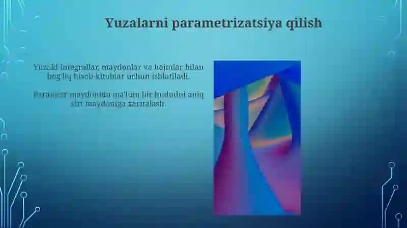 Geometrik figura va sirtlarning parametrlash asoslari 3