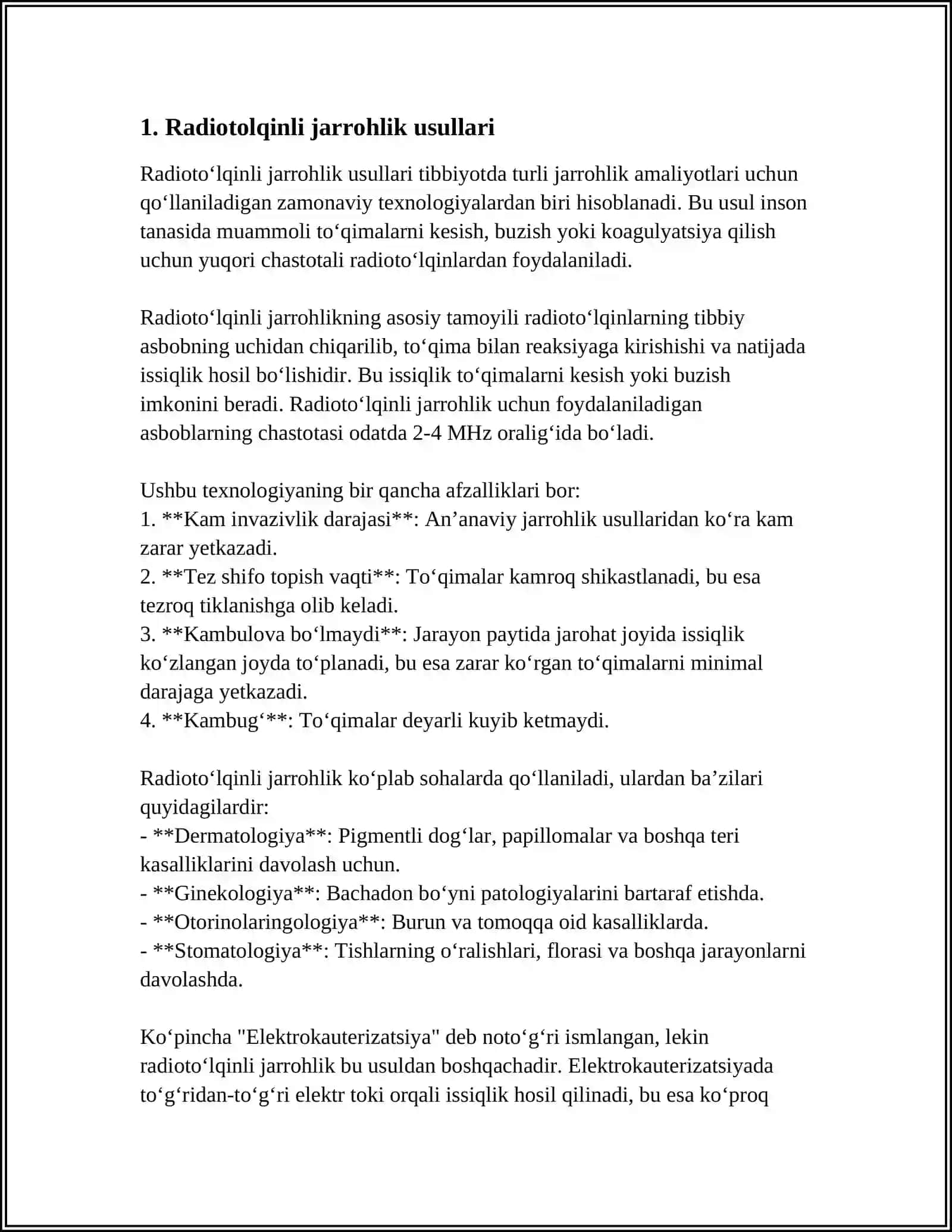 Radiotolqinli jarrohlik 3