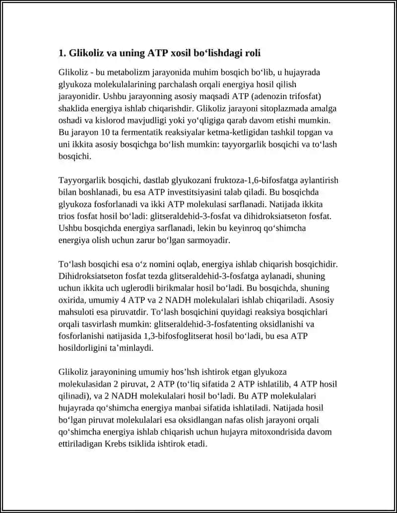 METABOLIZM JARAYONIDA ENERGIYA XOSIL BOʻLISHI VA SARFLANISHI 3