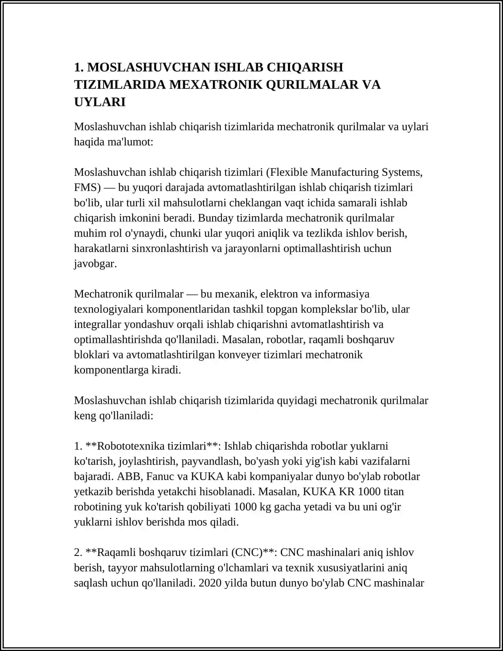 MOSLASHUVCHAN ISHLAB CHIQARISH TIZIMLARIDA MEXATRONIK QURILMALAR 3