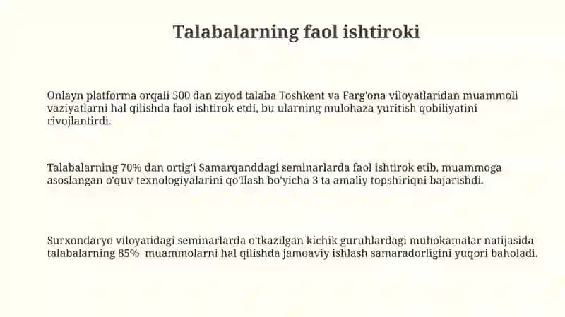 Muammoli seminarlarda o‘qitish texnologiyasi 3