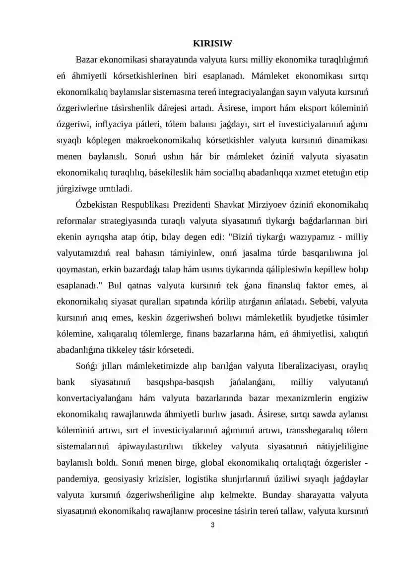 Valyuta kursınıń ózgeriwleri hám olardıń ekonomikalıq rawajlanıwǵa tásiri 3