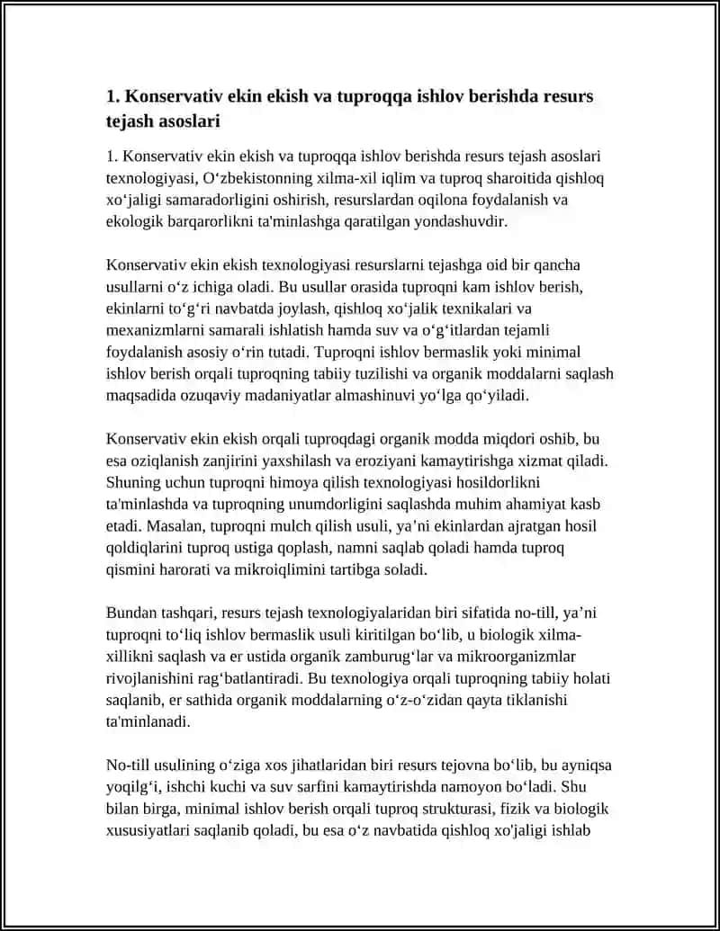 TUPROQQA ISHLOV BERISHDAGI RESURS TEJAMKOR INNOVATSION TEXNOLOGIYALAR 3