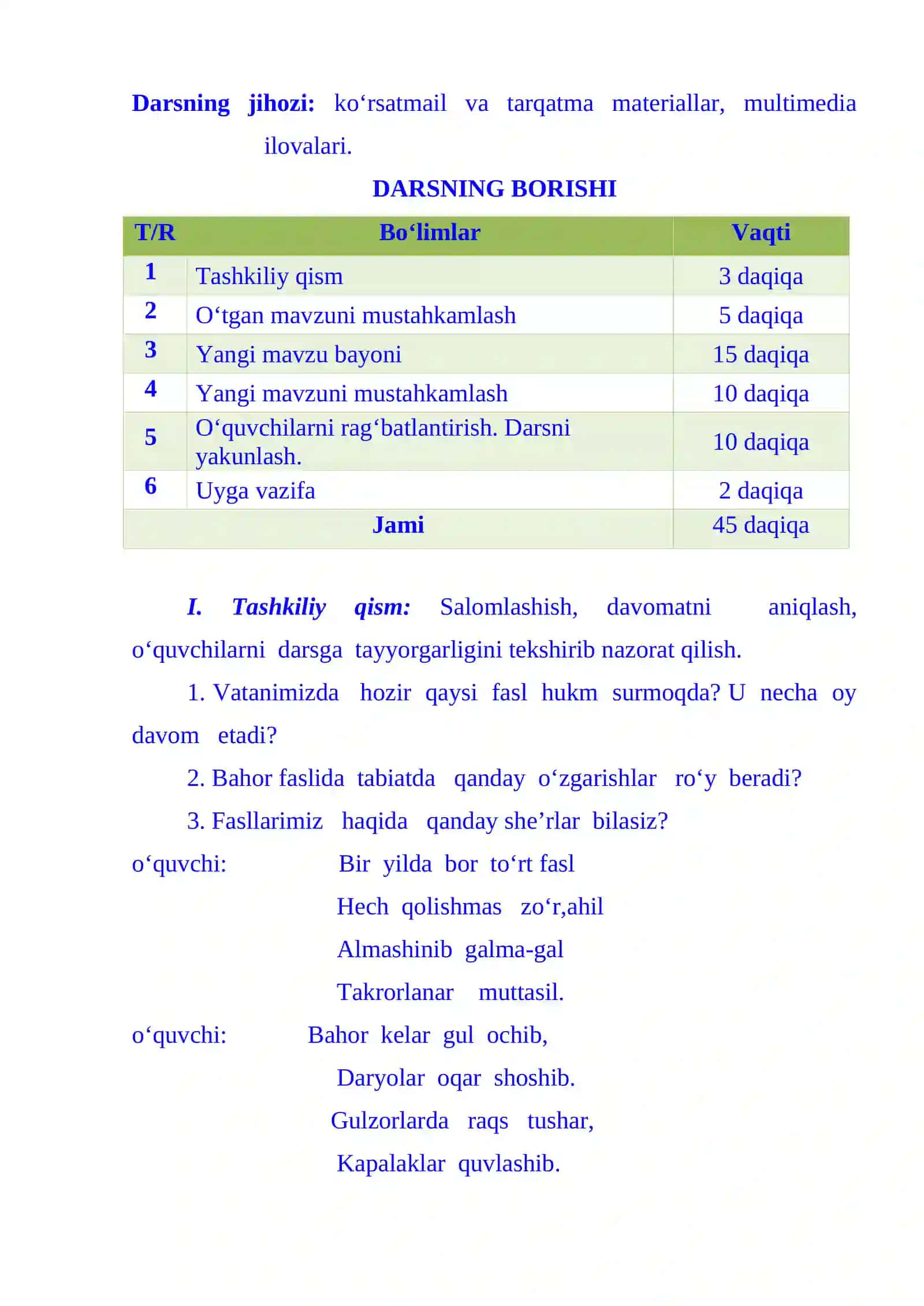 2-sinf tarbiya Mehmondo'stlik dars ishlanma 3