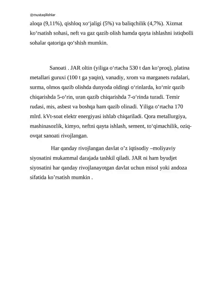 Janubiy Afrika Respublikasi byudjeti tizimi 3