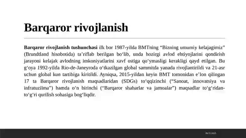 Qurilishda Barqaror Rivojlanish Tamoyillari 3