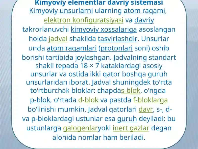 Kimyoviy elementlar davriy sistemasi 3