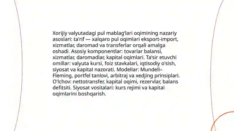 Xorijiy valyutadagi pul mablagʻlari oqimining tahlili 3