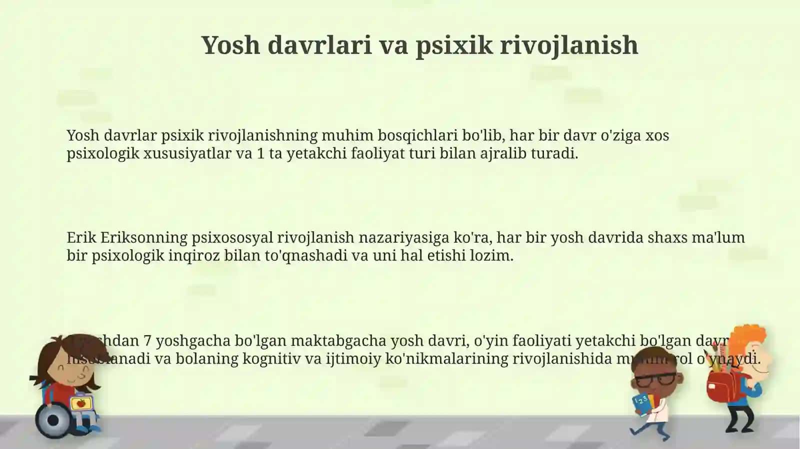 Psixik rivojlanishning asosiy qonuniyatlari 3