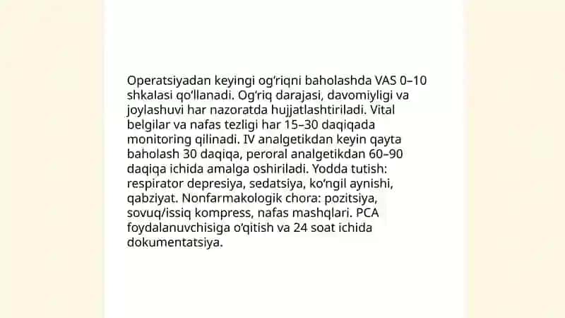 Operatsiyadan kiyingi davrda kuzatiladigan asoratlarda hamshiralik ishi 3