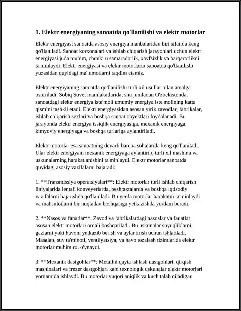 ELEKTR ENERGIYANI XALQ XO'JALIGIDA ISHLATILINISHI 3