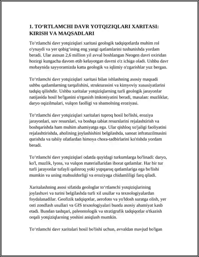 TOʻRTLAMCHI DAVR YOTQIZIQLARI XARITASI BILAN ISHLASH 3