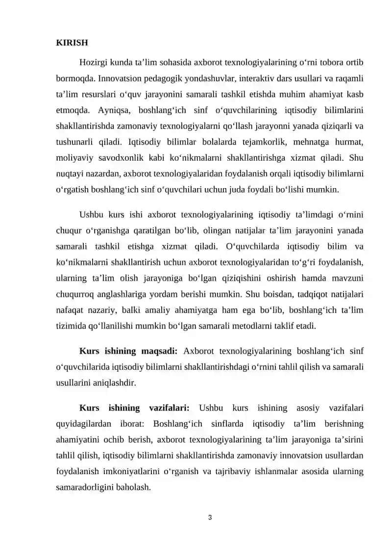 AXBAROT TEXNOLOGIYARI-BOSHLANG'ICH SINF O'QUVCHILARIDA IQTISODIY BILIM FAOLIYATI VOSITASI SIFATIDA 3