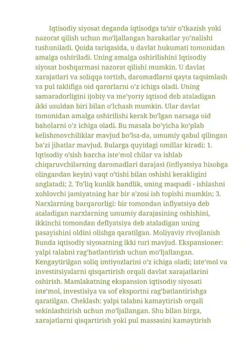 Iqtisodiy siyosatning soddalashtirilgan modeli 3