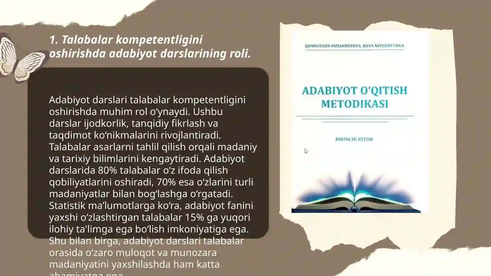 Talabalar kompotentligini shakllantirishda adabiyot o'qitish metodikasi 3