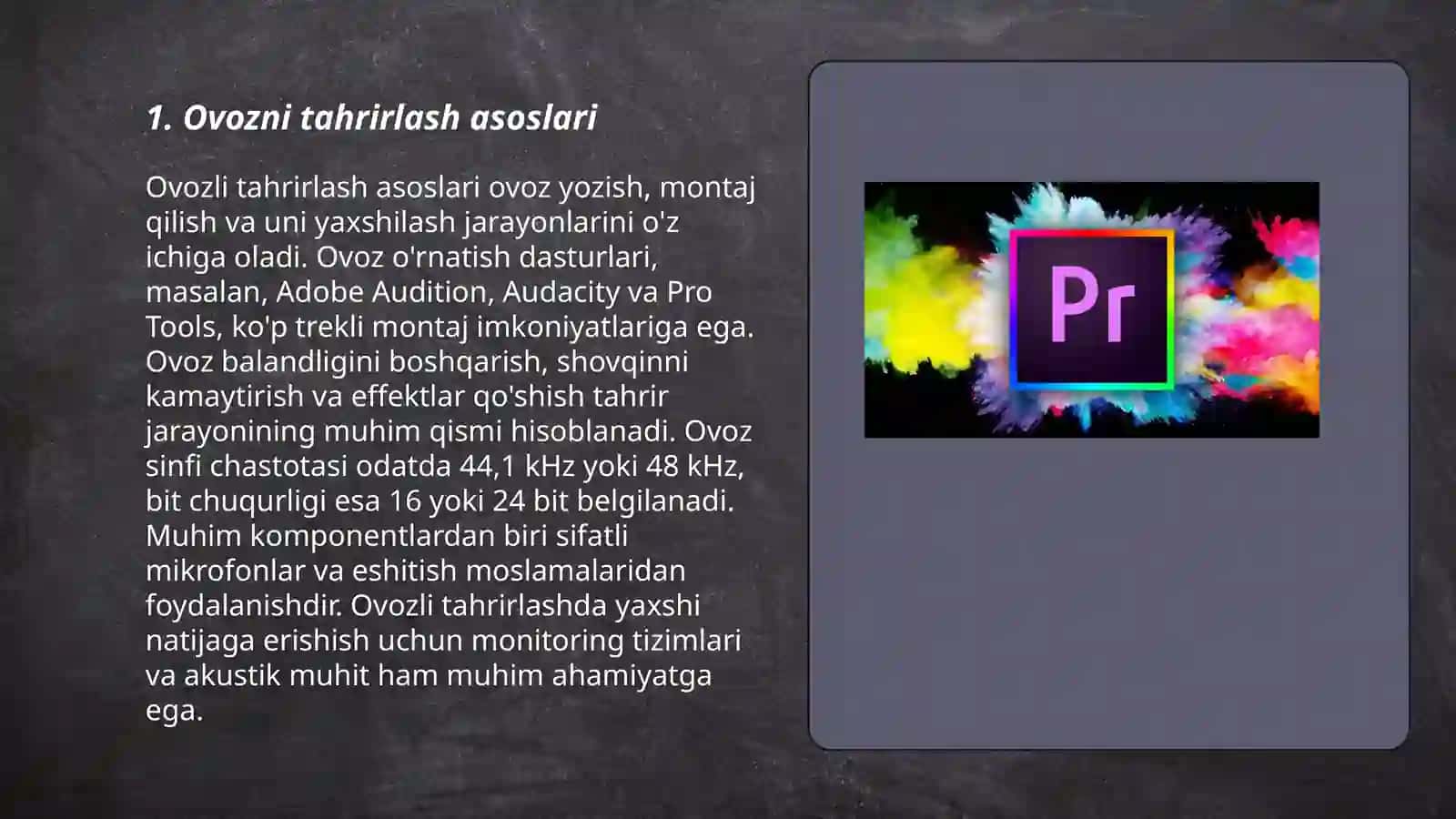 Ovozni tahrirlash asoslari 3