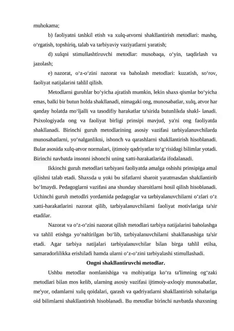 Tarbiya jarayonining shakllari va metodlari 3