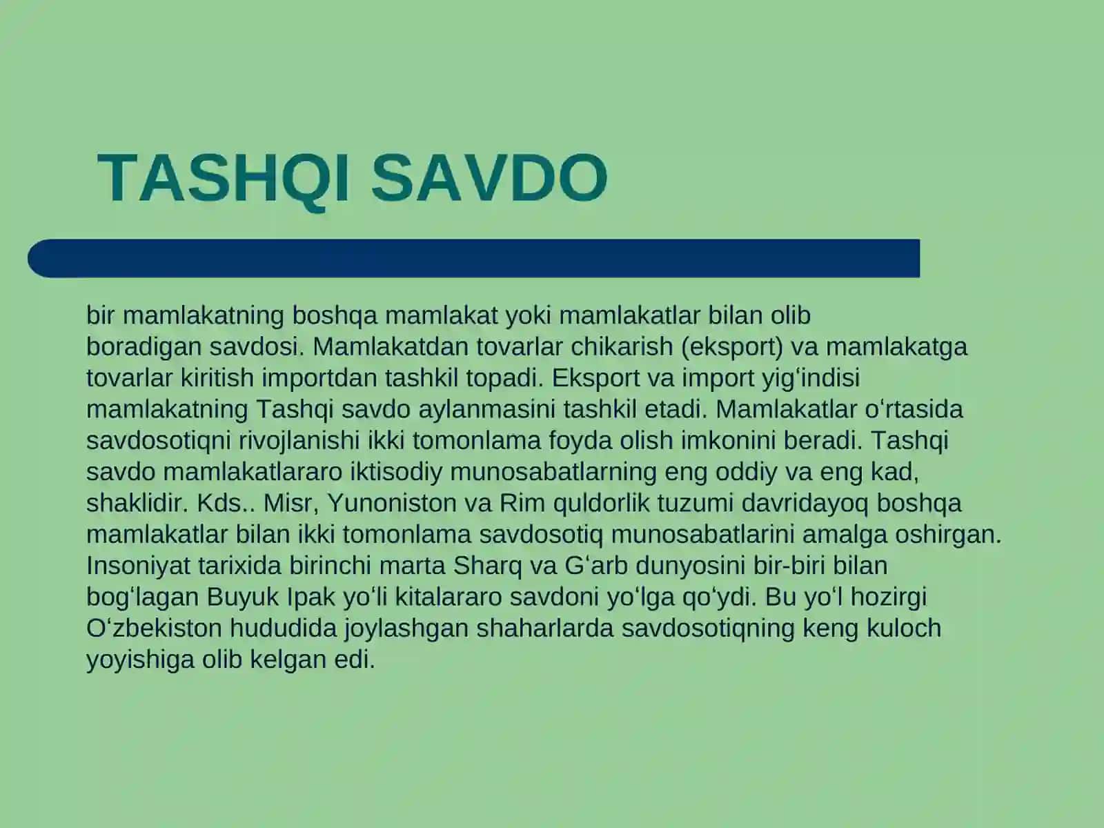 TASHQI SAVDO TARKIBINI TAKOMILLASHTIRISH VA DIVERSIFIKATSIYALASH 3