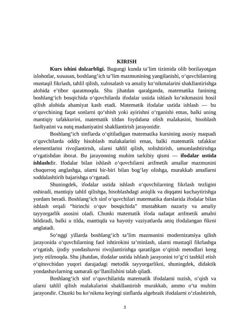 Boshlang‘ich sinf o‘quvchilarini ifodalar ustida ishlashga o‘rgatish metodikasi. 3