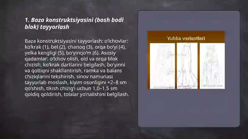 Turli bichimdagi ayollar ko’ylagini konstruksiyalash xususiyatlari 3