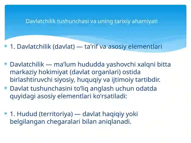 O'zbekistonning davlatchilik tarixi (XVII asr davlatchiligidan yangi O'zbekiston davlatchiligi 3