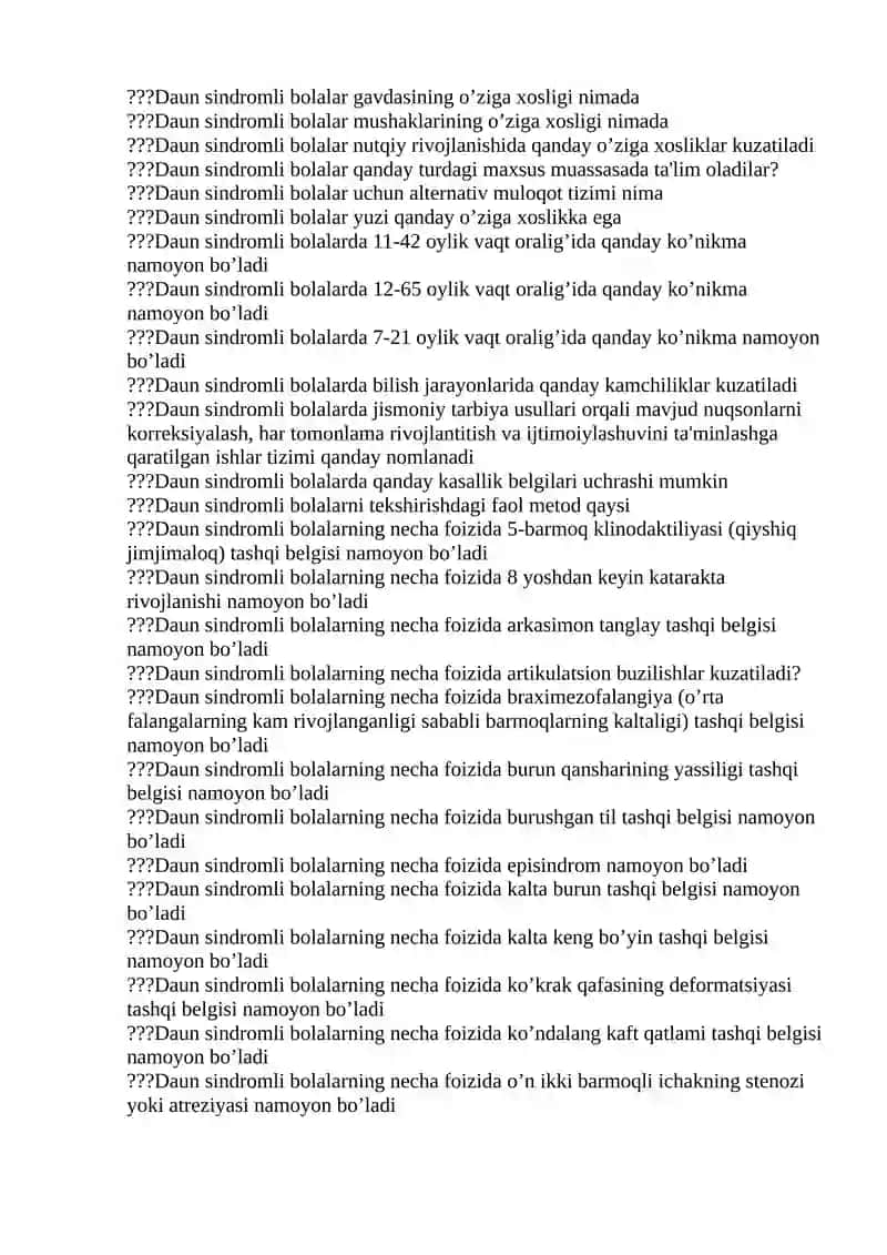 Bolalarda Daun Sindrom bilan ta'lim va tarbiya 3