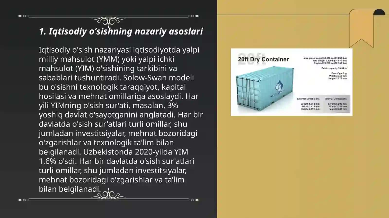 Iqtisodiy oʻsishning umumiy tavsifi va neokeynscha modellari 3