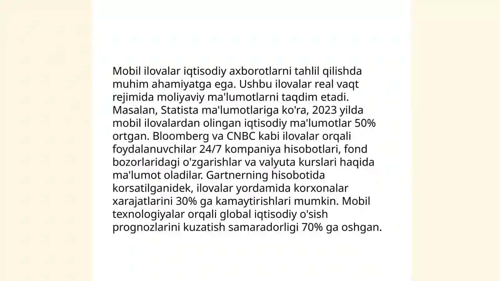 Iqtisodiy axborotlarni qayta ishlash uchun mobil ilovalardan foydalanish 3
