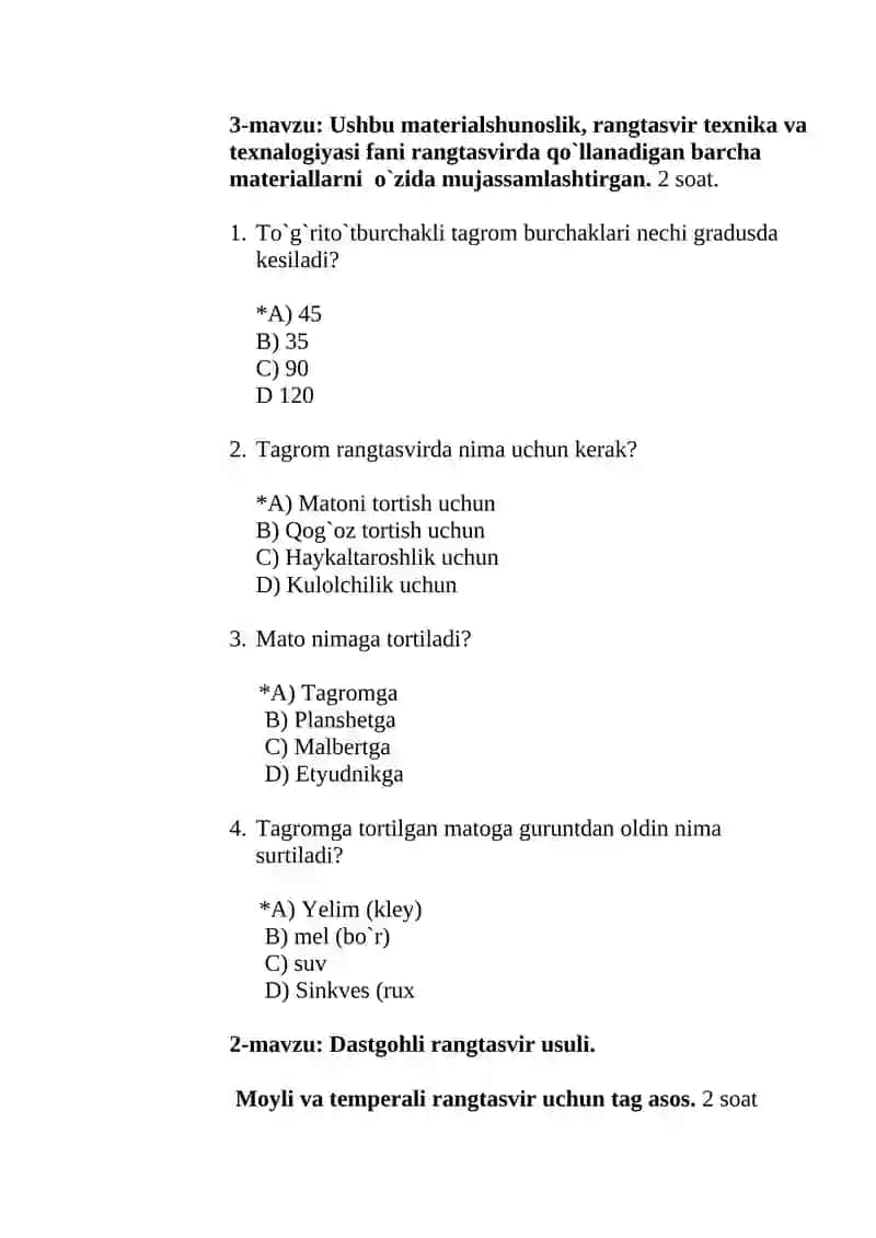 Materialshunoslik rang tasvir texnika va texnalogiyasi 3