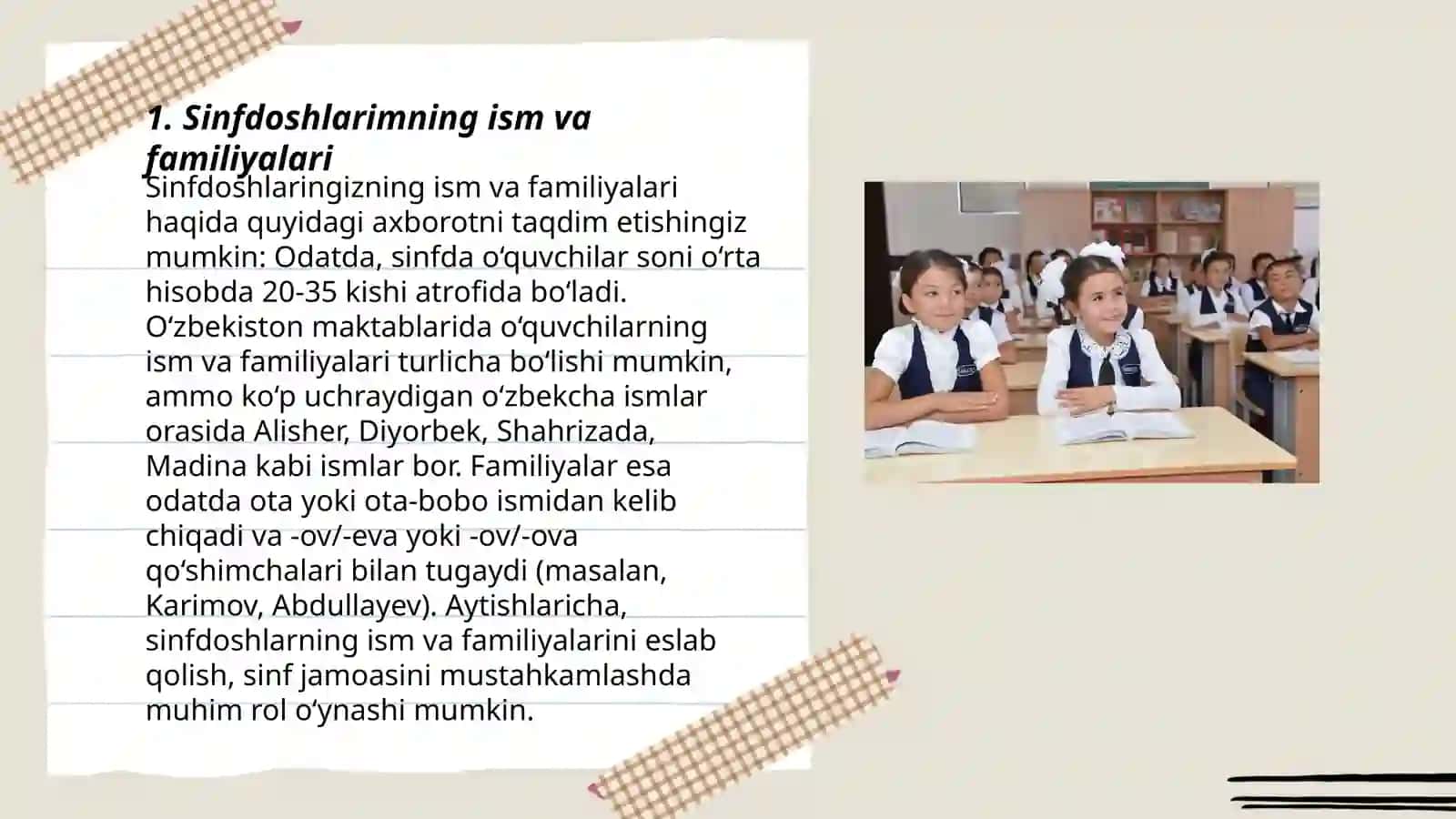2-sinf tarbiya kitobi bo'yicha "Men va mening sinfdosh do'stlarim" 3