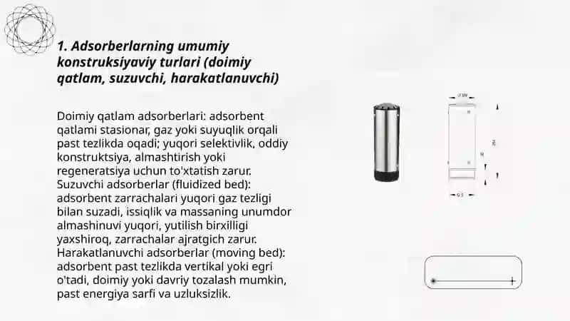 Adsorberlar konstruktsiyalari. Nasadkalar turlari 3