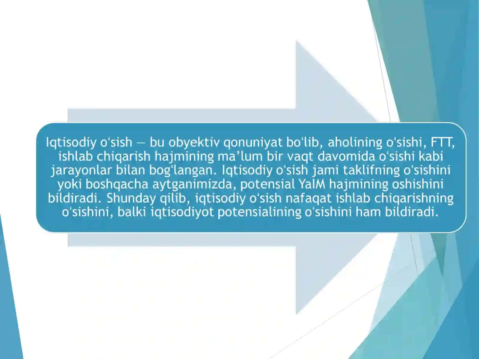Iqtisodiy o`sish modellari 3