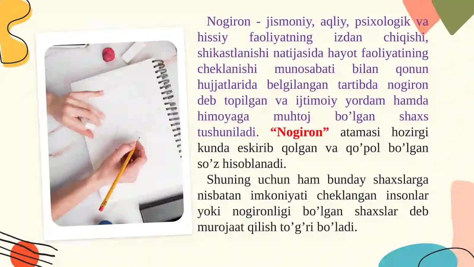 IMKONIYATI CHEKLANGAN BOLALAR MAKTABLARIDA TA’LIM JARAYONINI TASHKIL ETISH 3