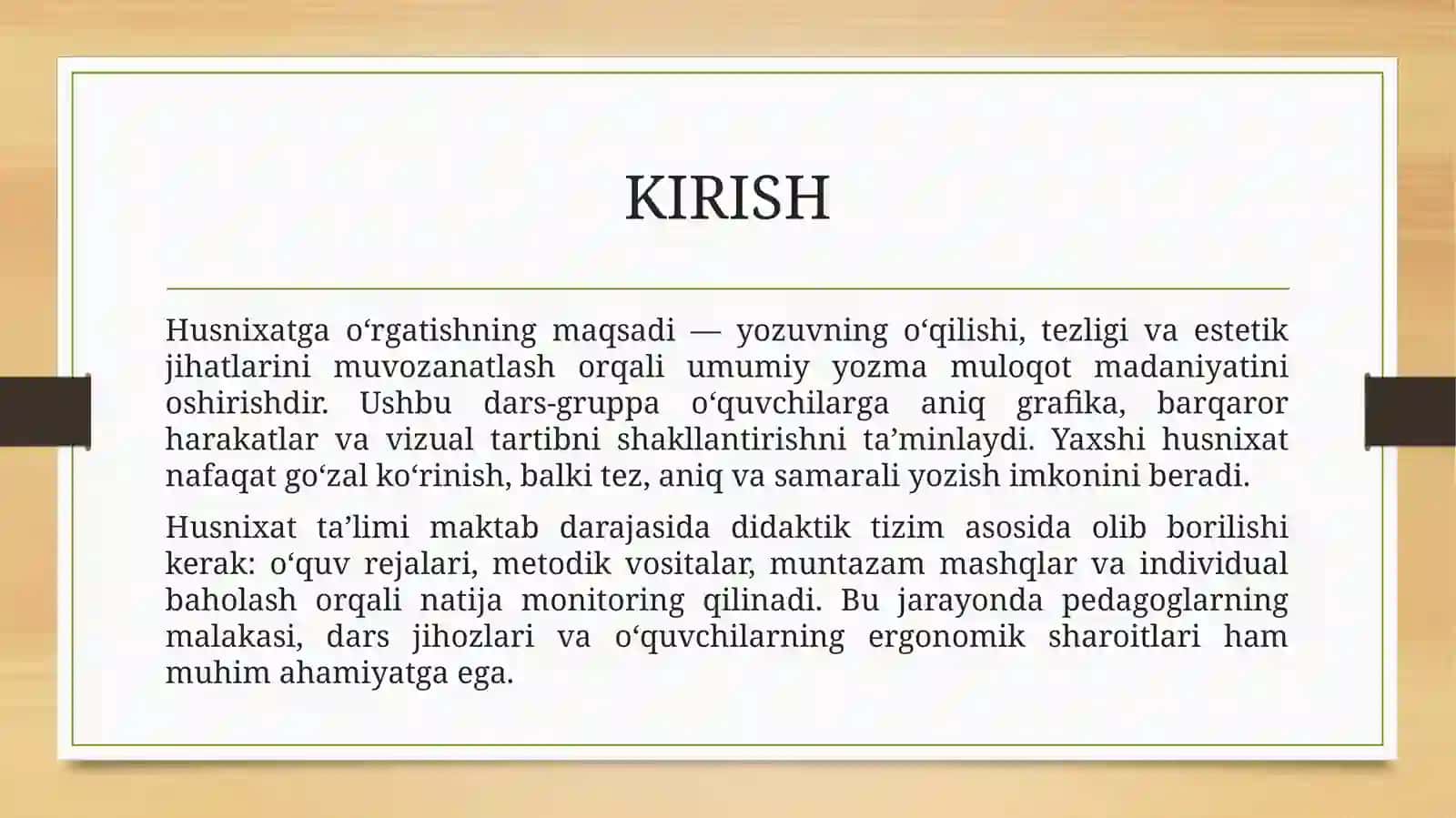 Husnixatga oʻrgatishning grafik talablari 3