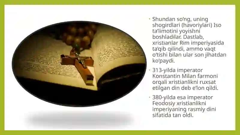 XRISTIAN DINI TARIXI VA ASOSIY GOYALAR. 3