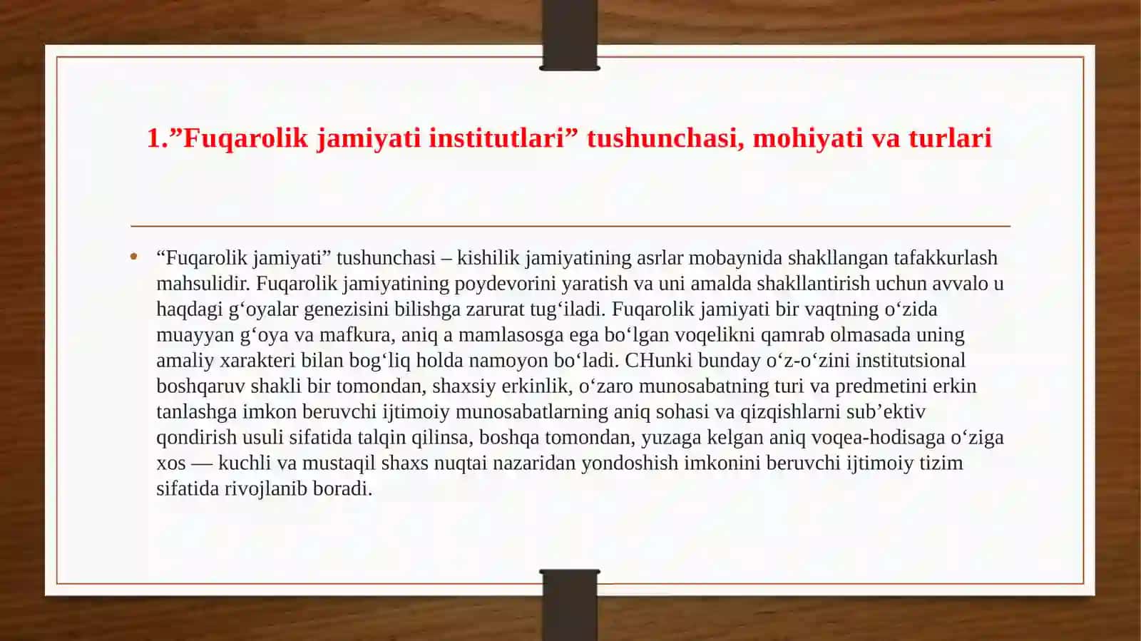 O'zbekistonda Fuqarolik jamiyati institutlari va Maxalliy O‘z-o‘zini boshqarish 3
