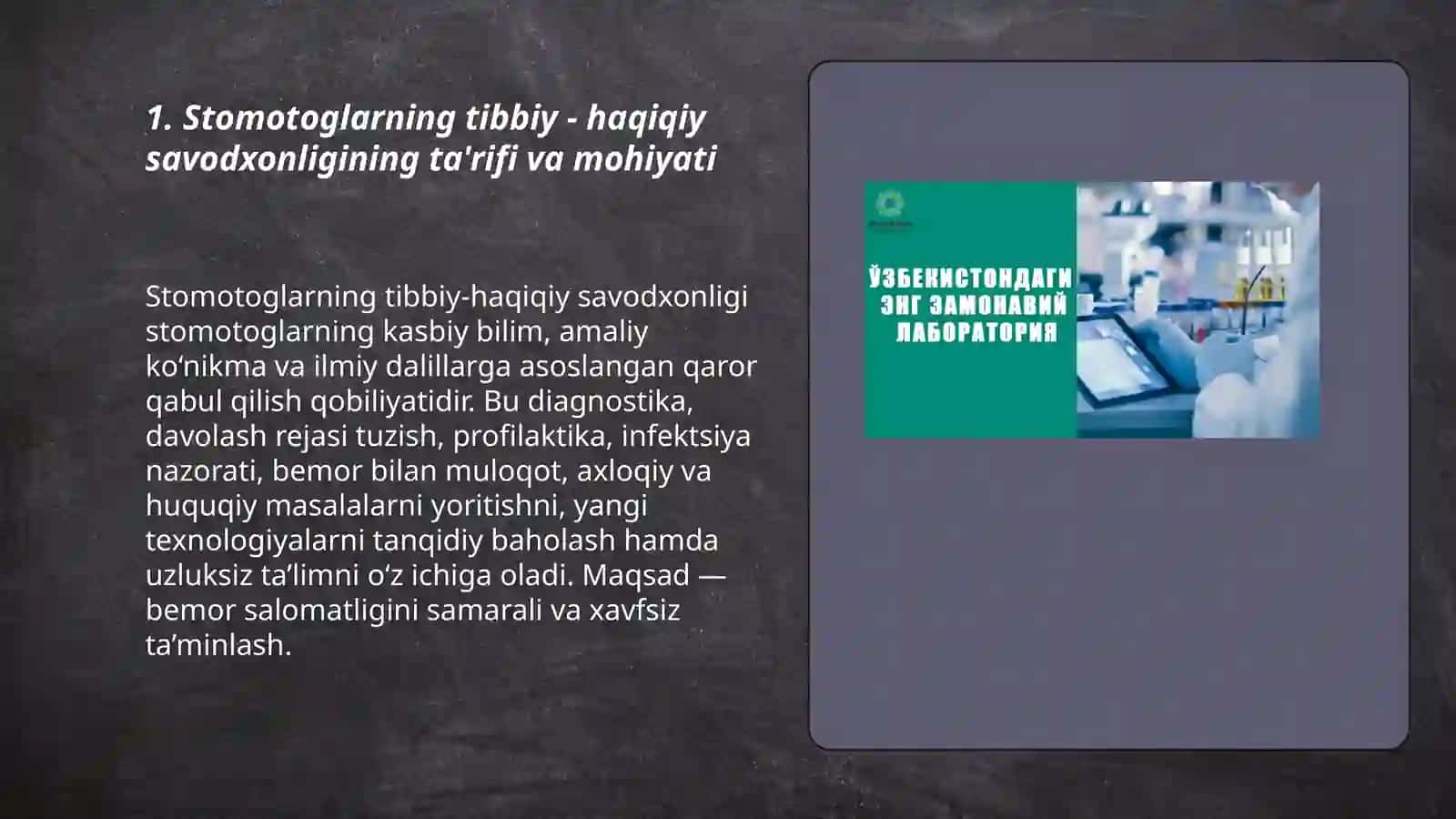 Stomotoglarning tibbiy - haqiqiy savodxonligi 3
