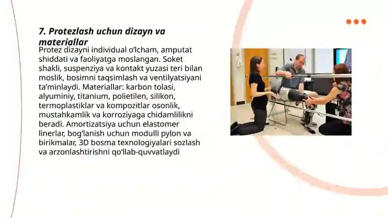 Amputatsiyalar. Protezlash ishlari va nogironlarni reabelitatsiya qilish 3