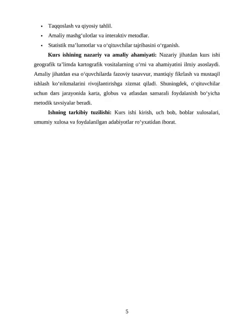 Karta, globus va maktab geografik atlasi bilan ishlash metodikasi 3
