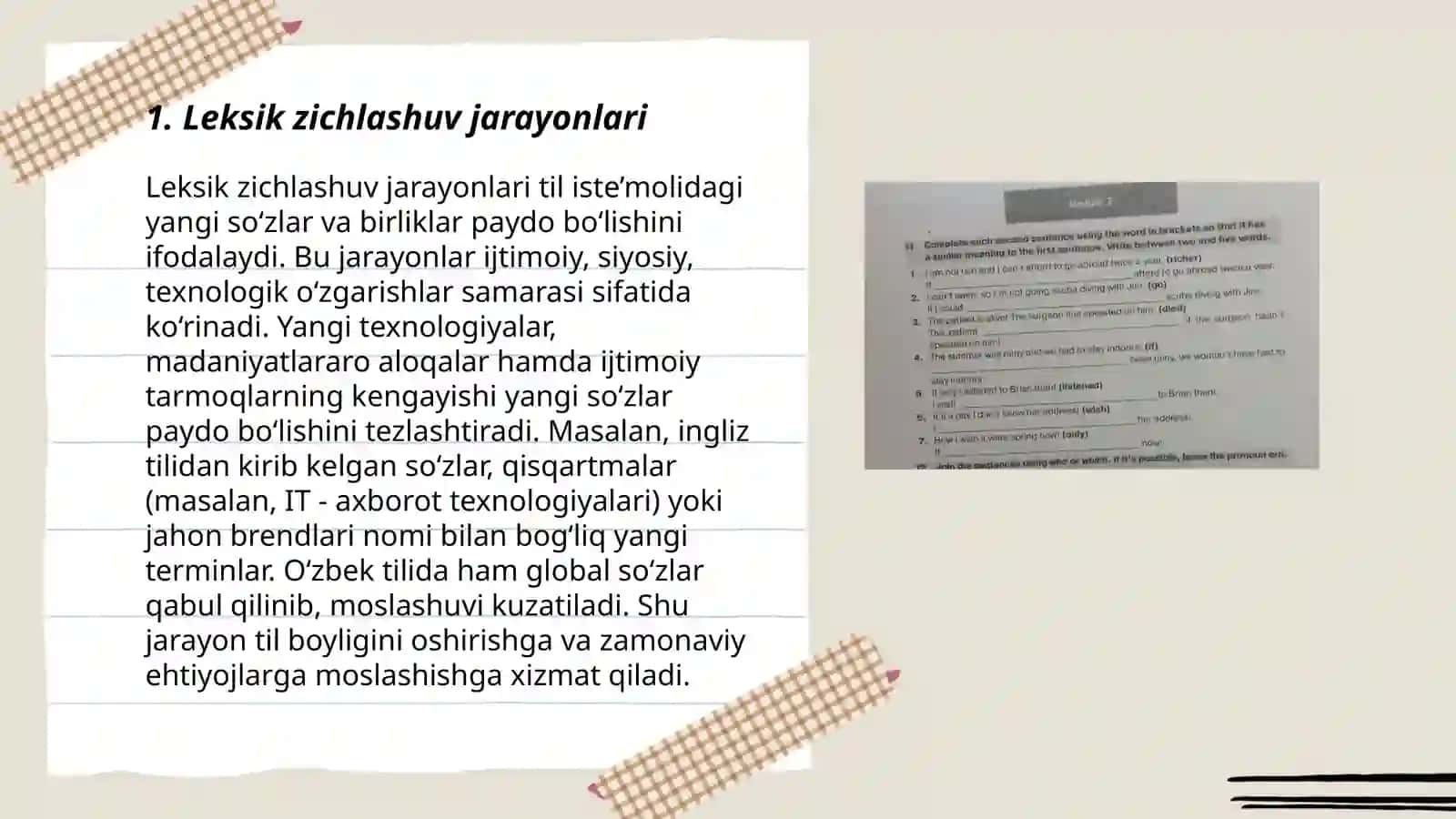 O'zbek tili leksikasining boyish manbalari 3