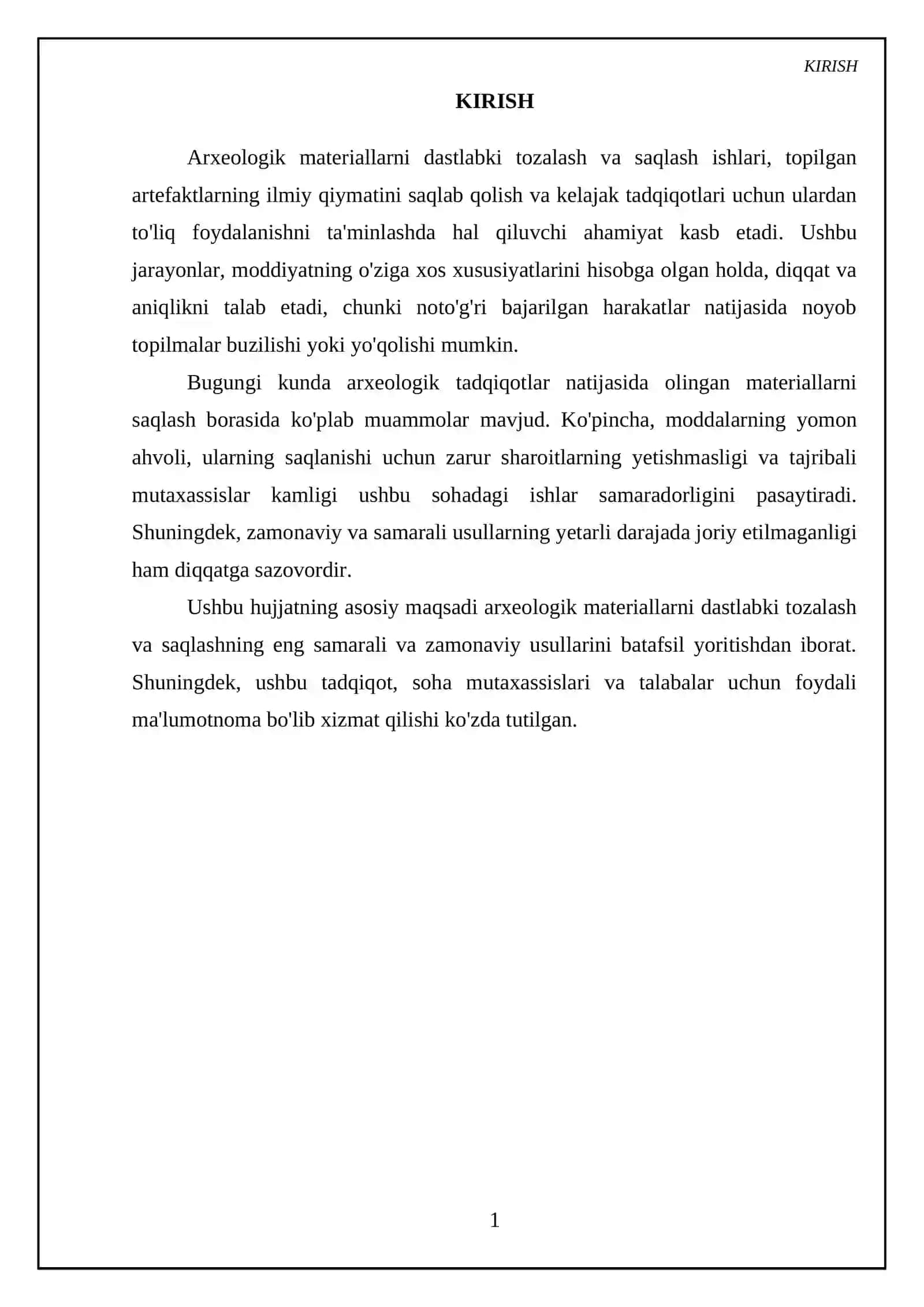 Arxeologik materiallarni dastlabki tozalash va saqlash usullari 3