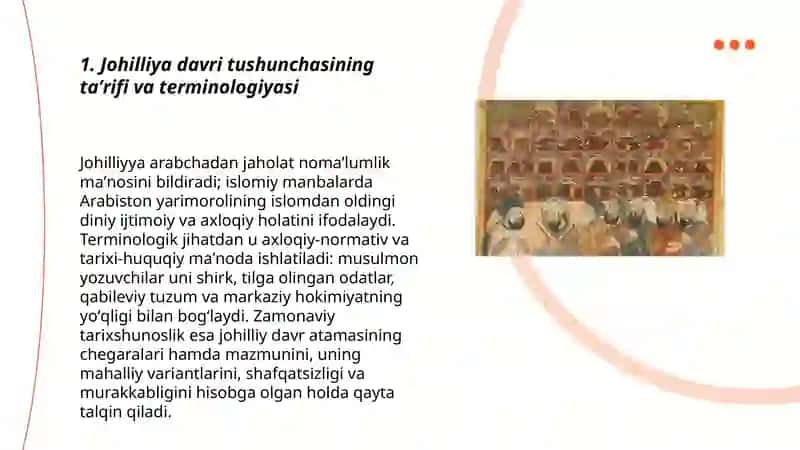 Arabiston yarim orolida islomgacha bo'lgan e'tiqodlar "Johilliya davri" tushunchasi 3