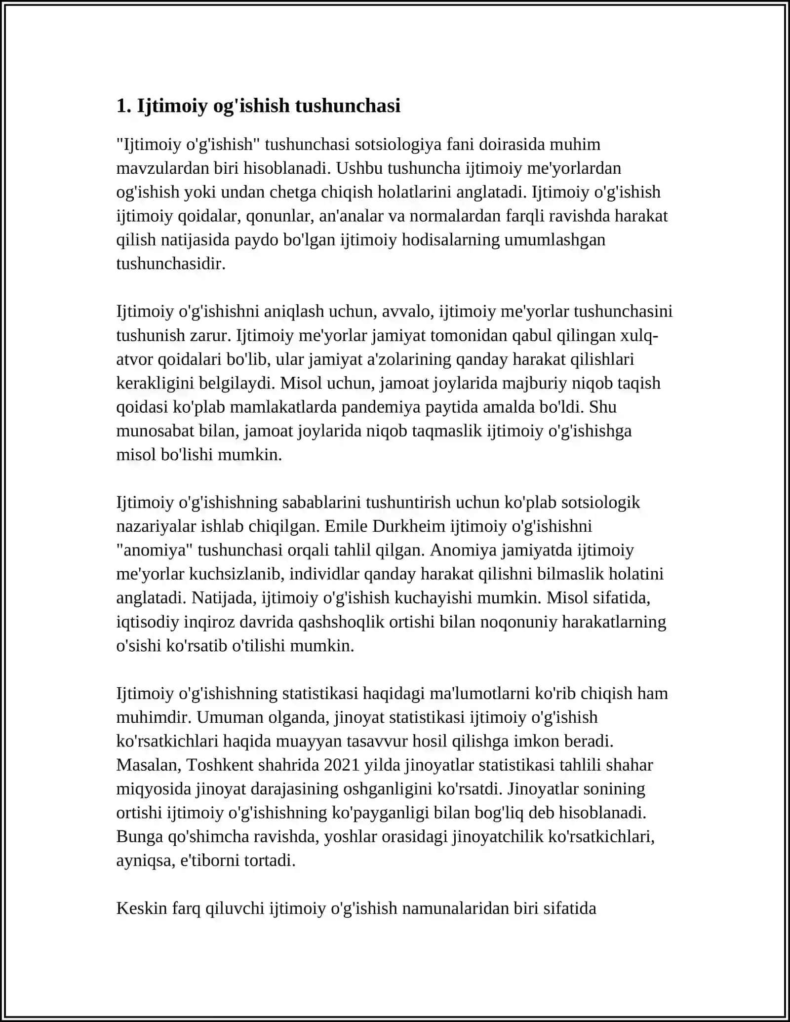 MUSTAQIL ISH Mavzu: ISHTIMOIY OGISHISH VA UNING SABABLARI 3