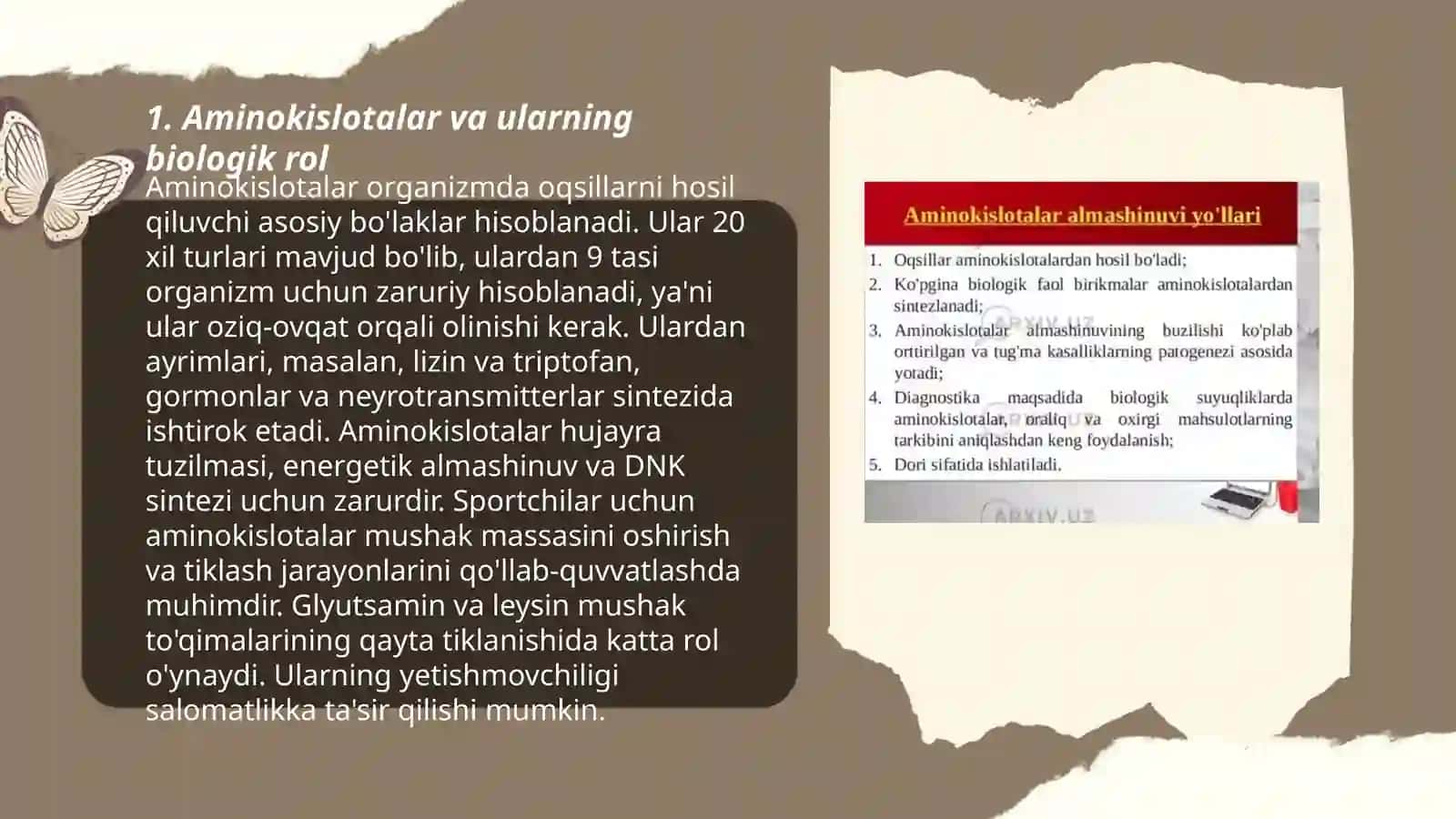 Aminokislotalar va ularning biologik rol 3